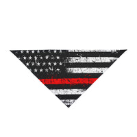 Distressed Thin Red Line Flag Dog Bandana