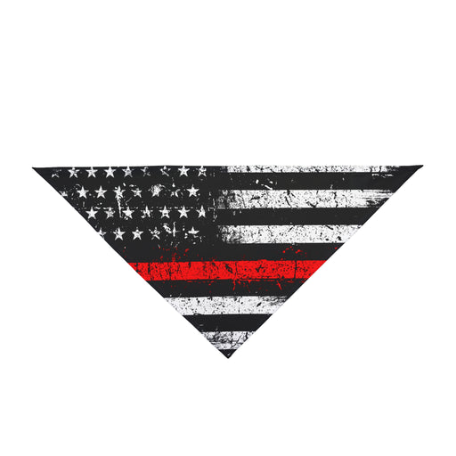 Distressed Thin Red Line Flag Dog Bandana