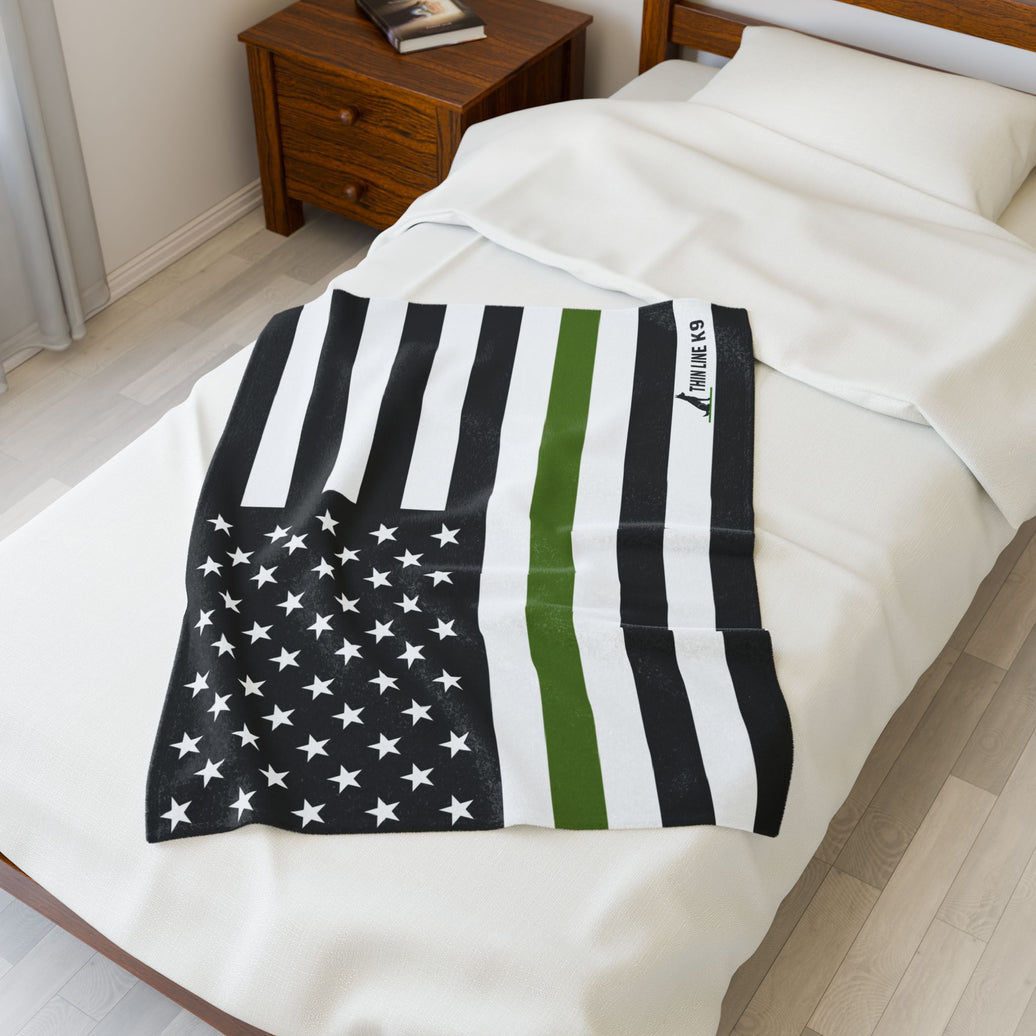 Thin Green Line flag blanket