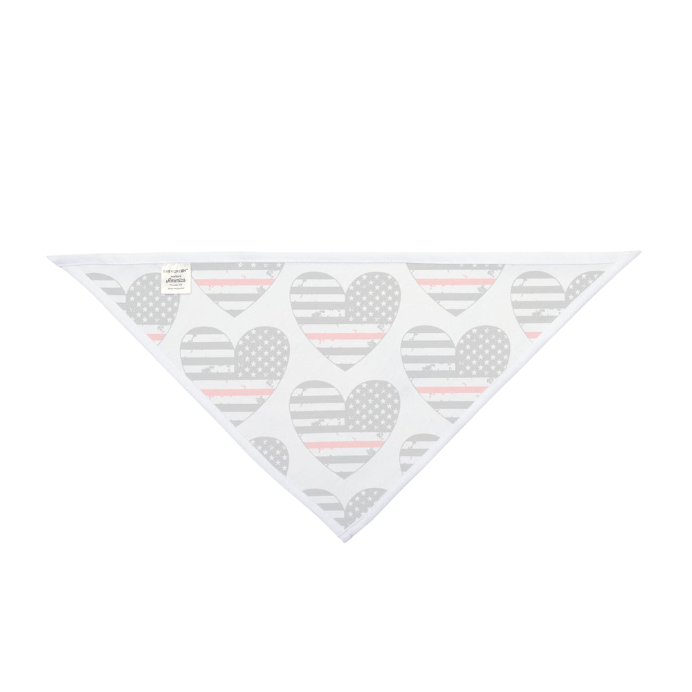 Heart Shaped Thin Red Line Flag Dog Bandana