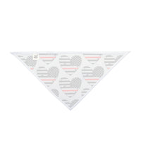 Heart Shaped Thin Red Line Flag Dog Bandana