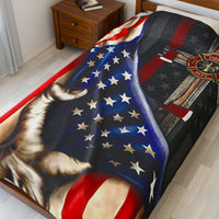 Patriotic Firefighter Plush Blanket