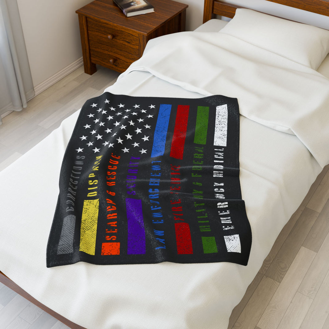image United Thin Line Plush Blanket – Strength, Service & Sacrifice
