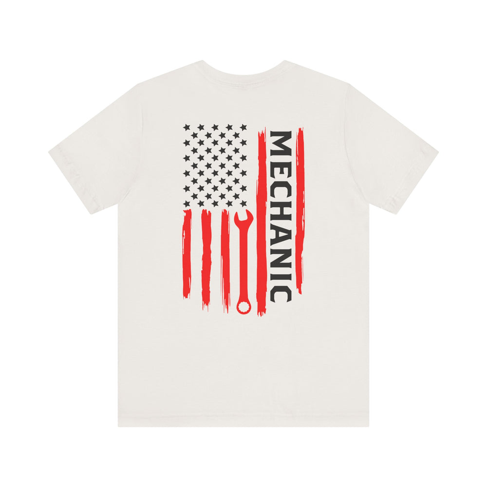 Wrenched & Ready – Mechanic Flag Tee