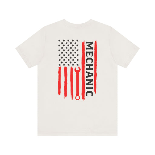 Wrenched & Ready – Mechanic Flag Tee