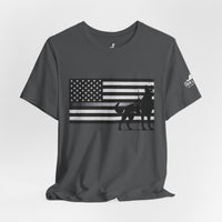 Thin Silver Line Flag K9 T-Shirt
