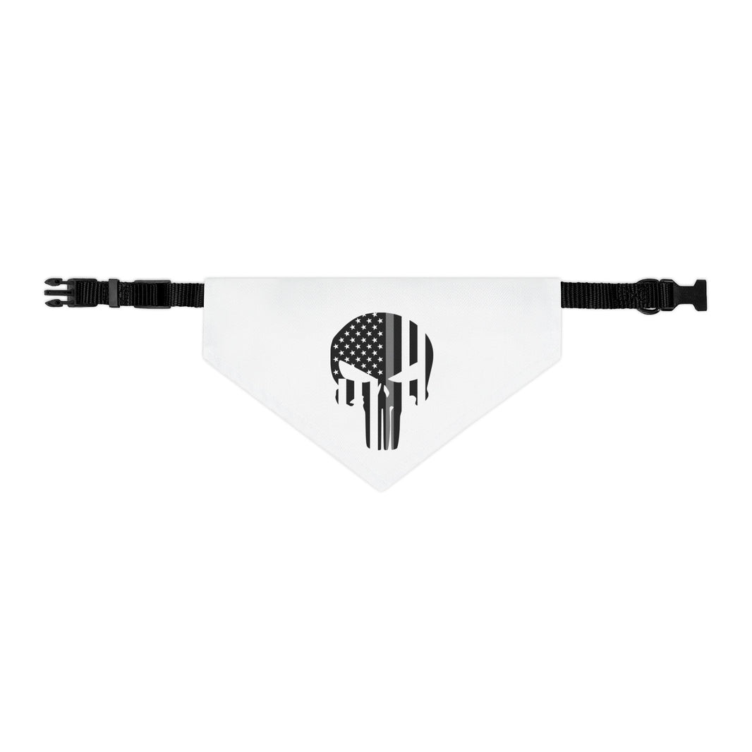 image Thin Silver Line Flag Punisher Dog Bandana
