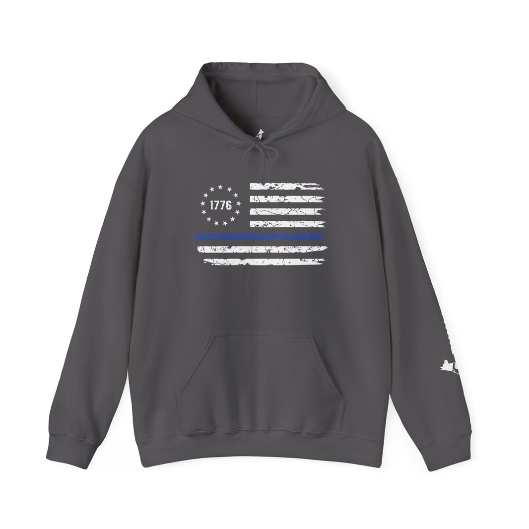 image 1776 Thin Blue Line Flag Hoodie