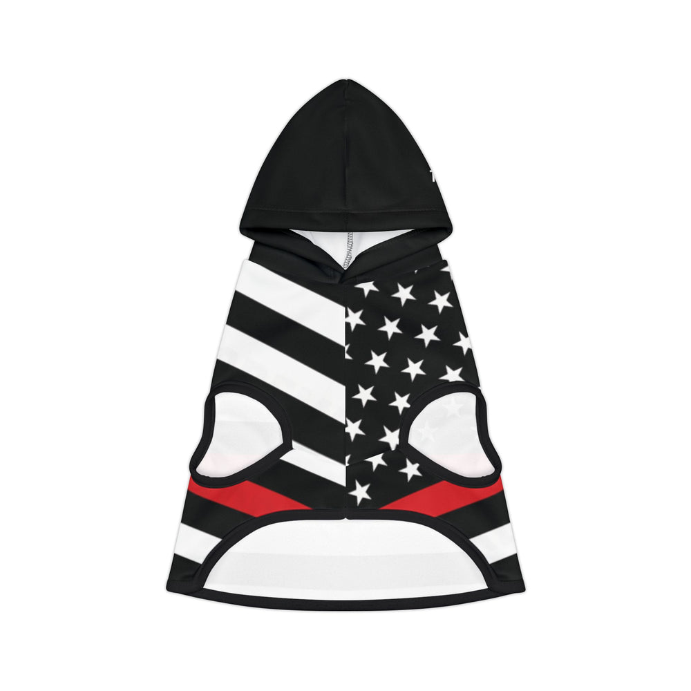 Thin Red Line Flag Firefighter Dog Hoodie