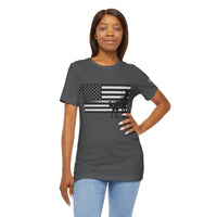 Thin Silver Line Flag K9 T-Shirt