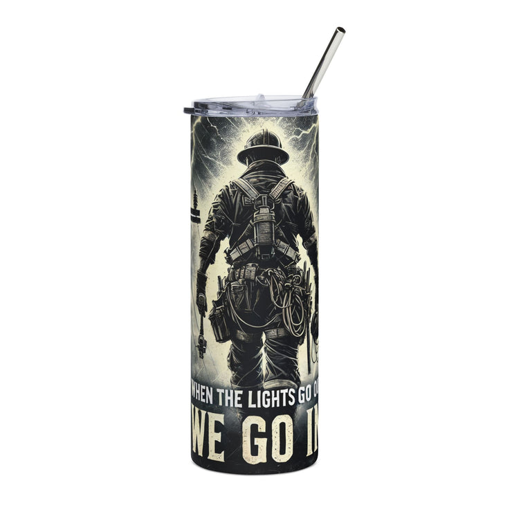 Lineman Lightning Tumbler – "When the Lights Go Out, We Go In"
