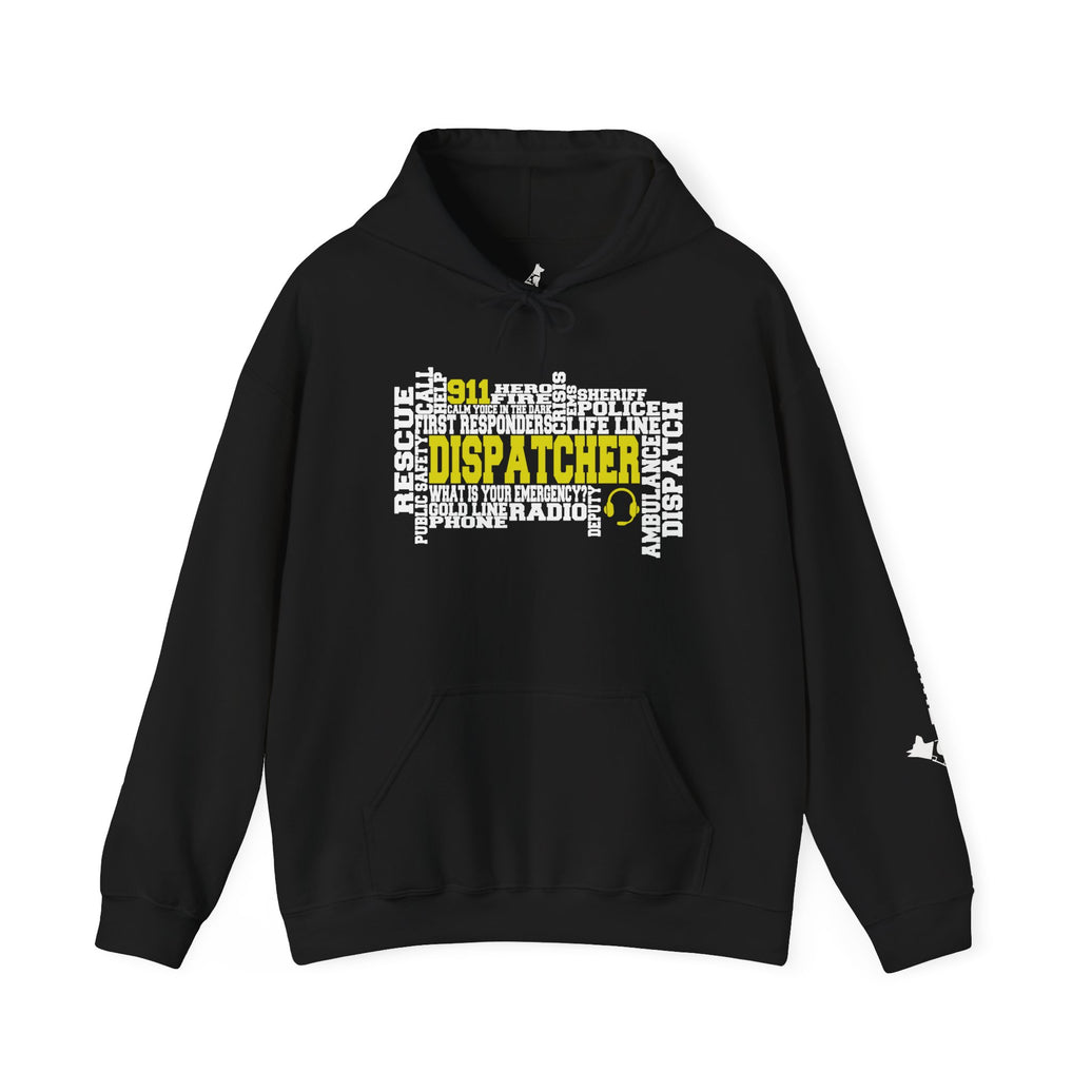 Dispatcher Word Cloud Hoodie – Thin Yellow Line Edition