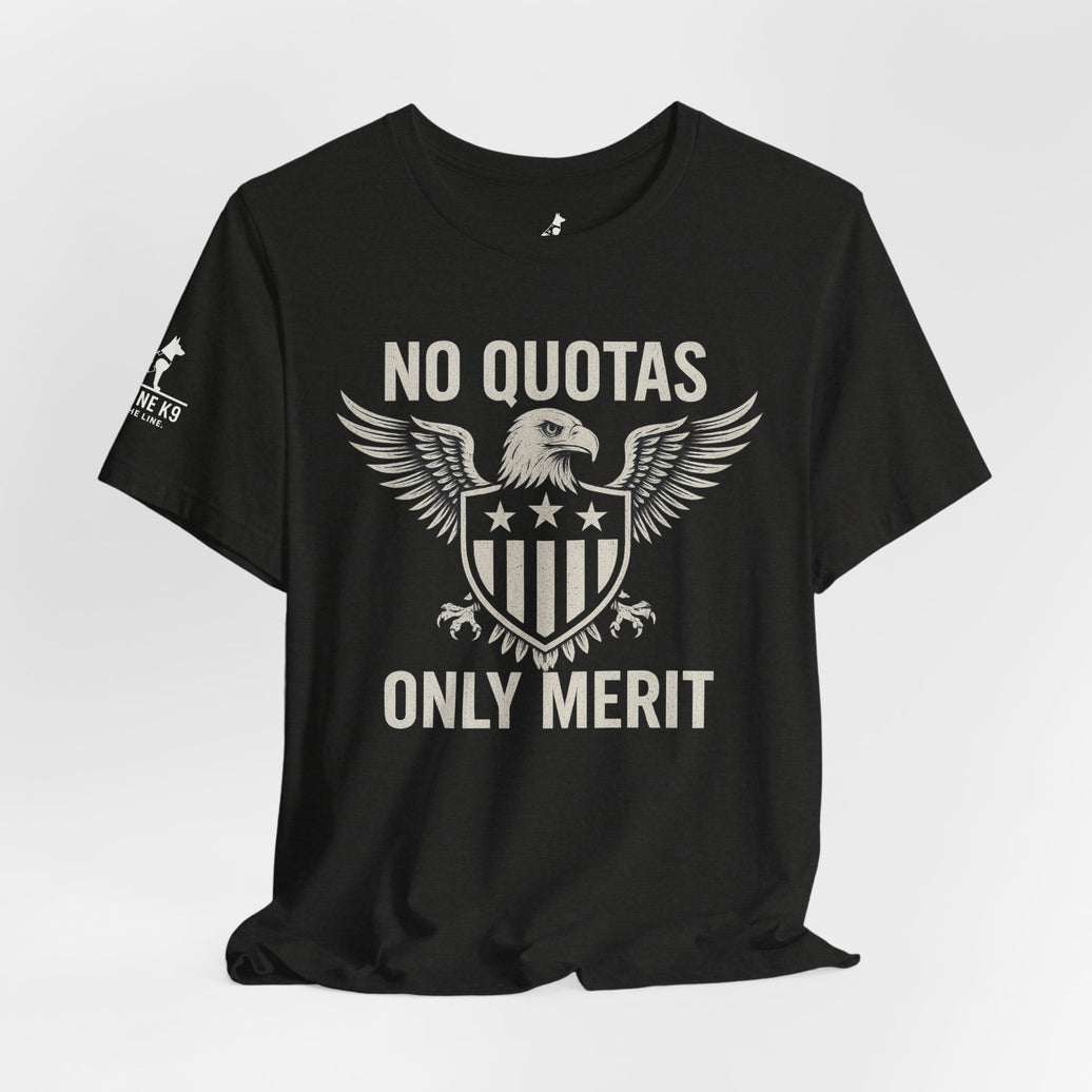 No Quotas, Only Merit – Eagle & Shield Patriot Tee