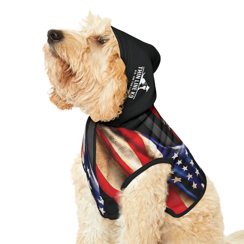 Firefighter Cross and Flag Dog Hoodie Sweatshirt