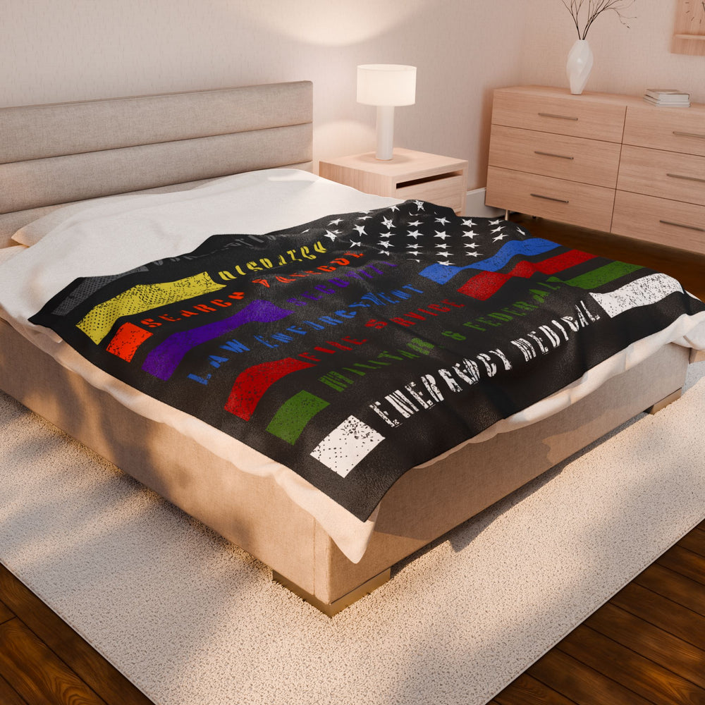 United Thin Line Plush Blanket – Strength, Service & Sacrifice