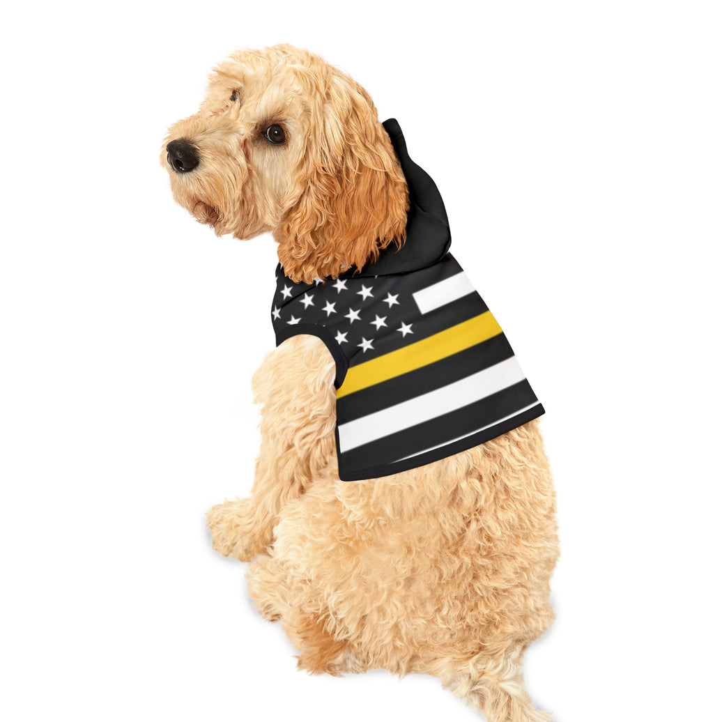 K9 Dispatcher Support Hoodie – Thin Gold Line Flag Design