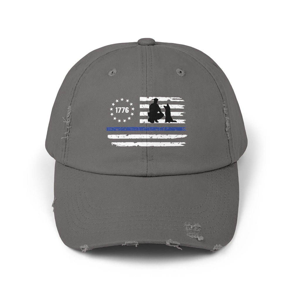 Distressed 1776 Thin Blue Line Flag Cap