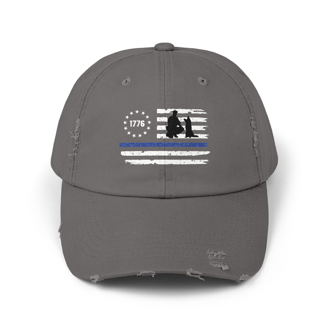 image Distressed 1776 Thin Blue Line Flag Cap