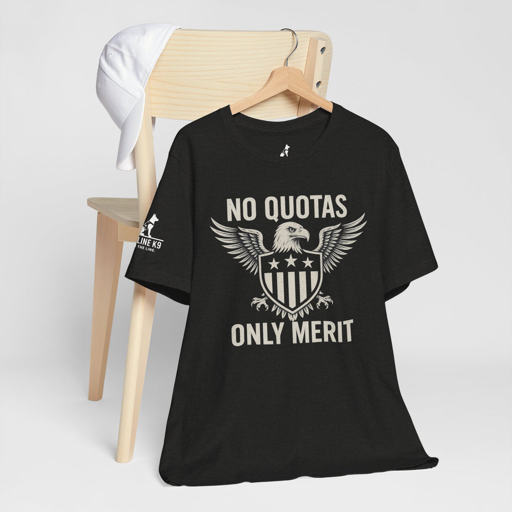 No Quotas, Only Merit – Eagle & Shield Patriot Tee