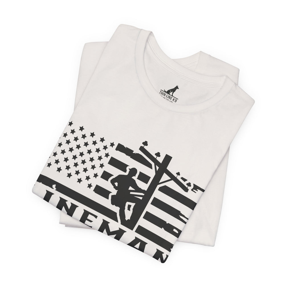 Lineman Flag Tee – High Voltage Hero Edition