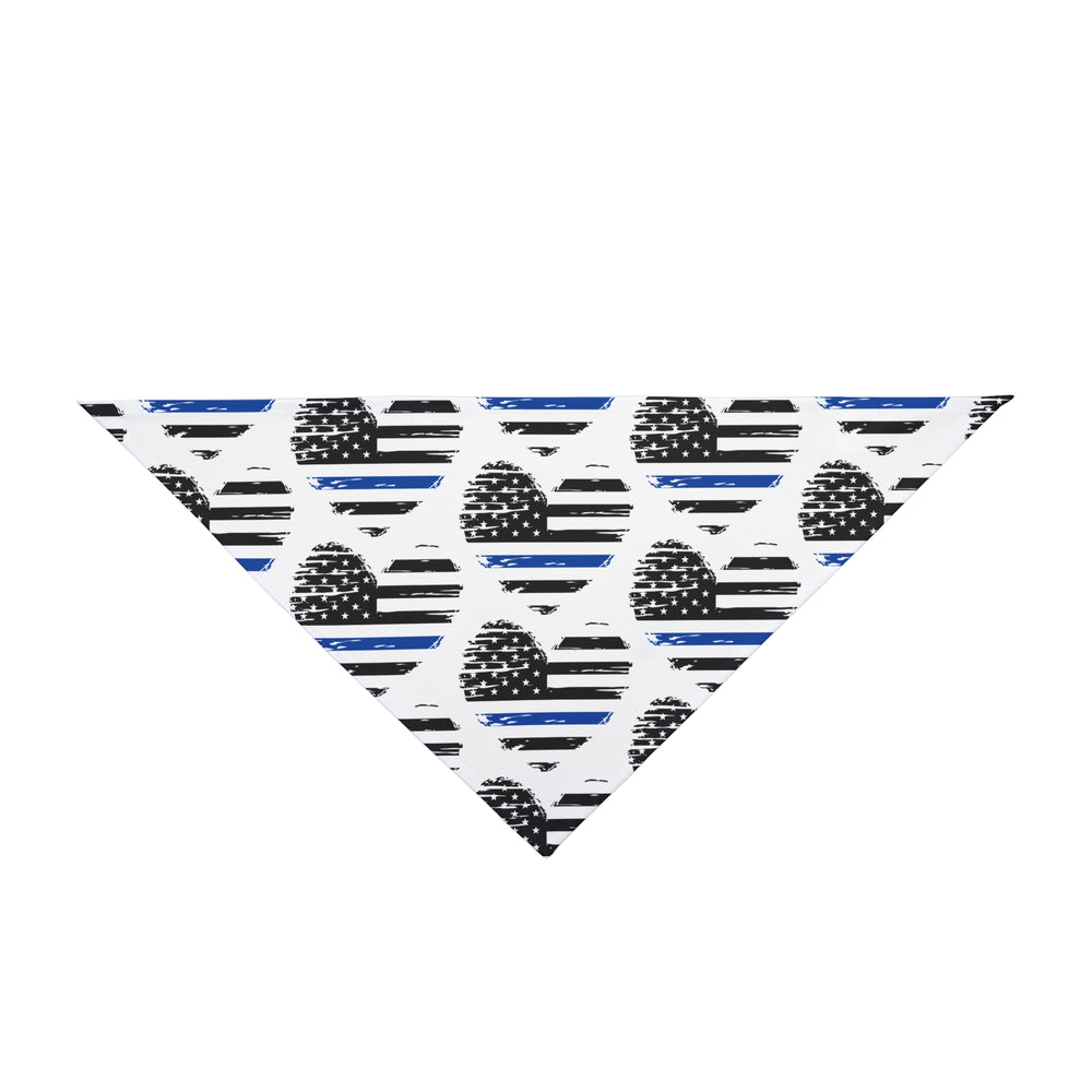 Thin Blue Line Flag Heart Dog Bandana