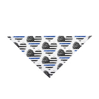 Thin Blue Line Flag Heart Dog Bandana