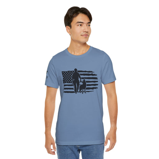 American Flag with K9 and Handler T-Shirt