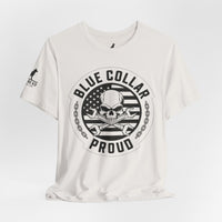Blue Collar Proud – Skull & Wrenches Flag Tee