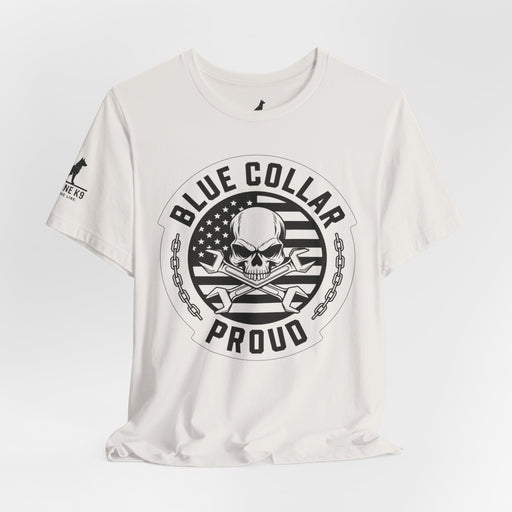 Blue Collar Proud – Skull & Wrenches Flag Tee