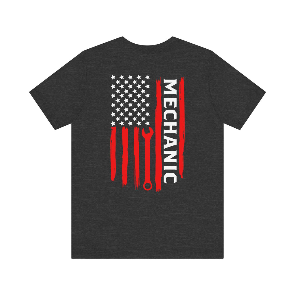 Wrenched & Ready – Mechanic Flag Tee